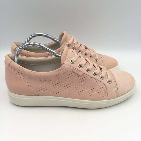 ECCO Soft 7 Sneaker Perforated Leather Casual Walking Shoes‎ Rose Dust Women's 7 - Picture 7 of 11